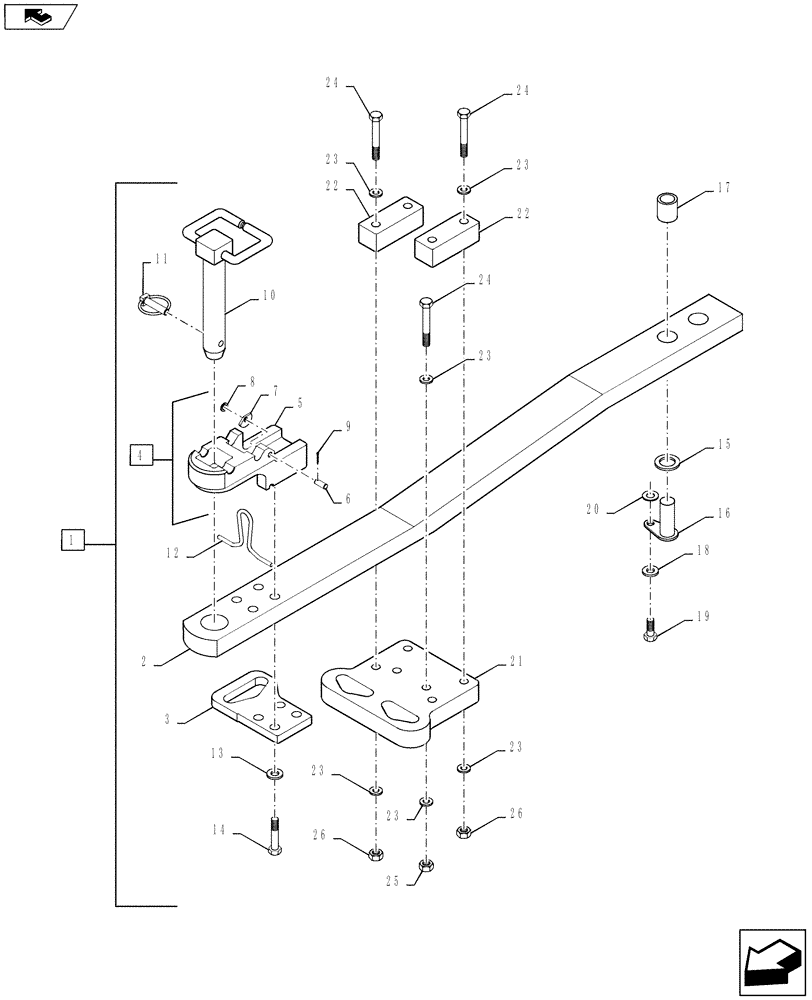 Схема запчастей Case IH STEIGER 500 - (37.100.AA[02]) - DRAWBAR - STANDARD, WITH THREE POINT HITCH (37) - HITCHES, DRAWBARS & IMPLEMENT COUPLINGS