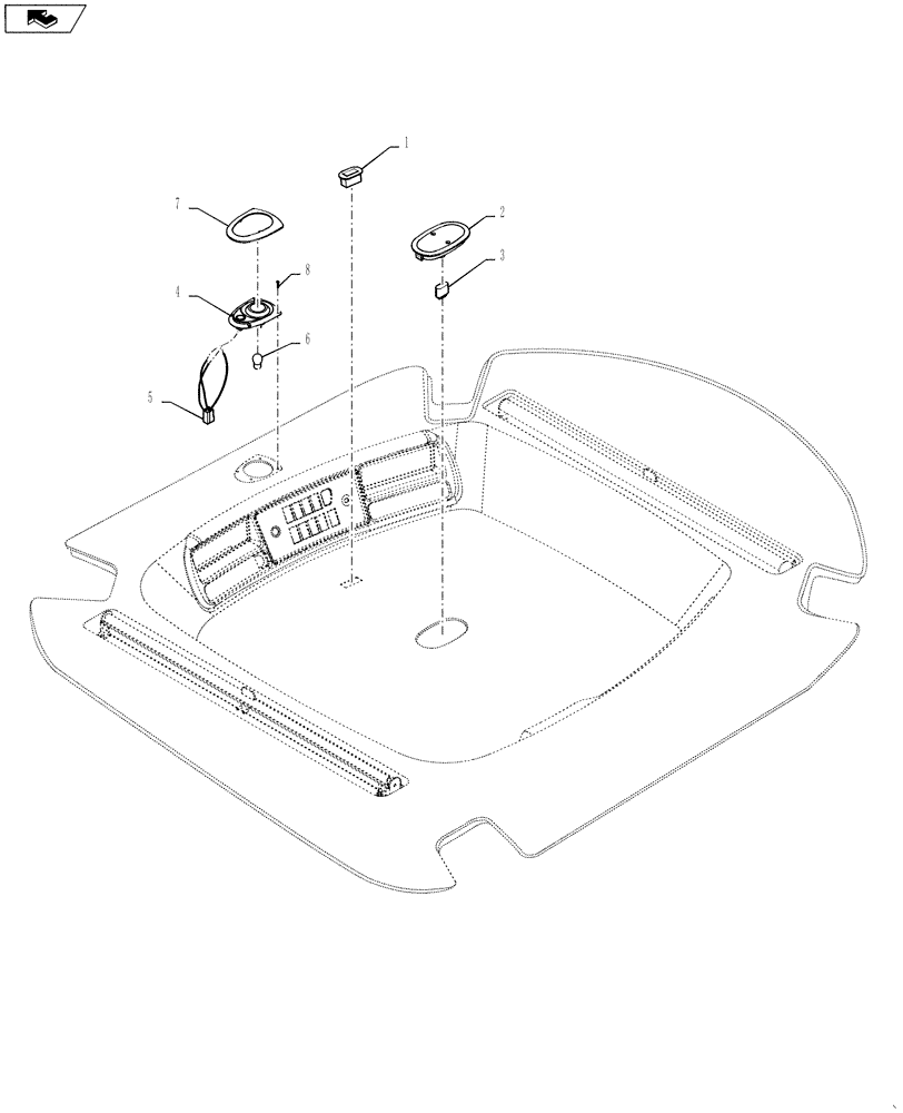 Схема запчастей Case IH STEIGER 500 - (55.514.AA[01]) - LIGHTING - CAB ROOF, INTERIOR (55) - ELECTRICAL SYSTEMS