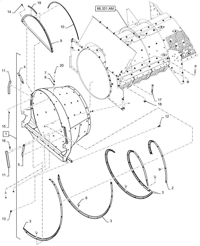 Схема запчастей Case IH 6140 - (66.101.AP[01]) - VAR - 722888 - CONE, FEEDER (66) - THRESHING