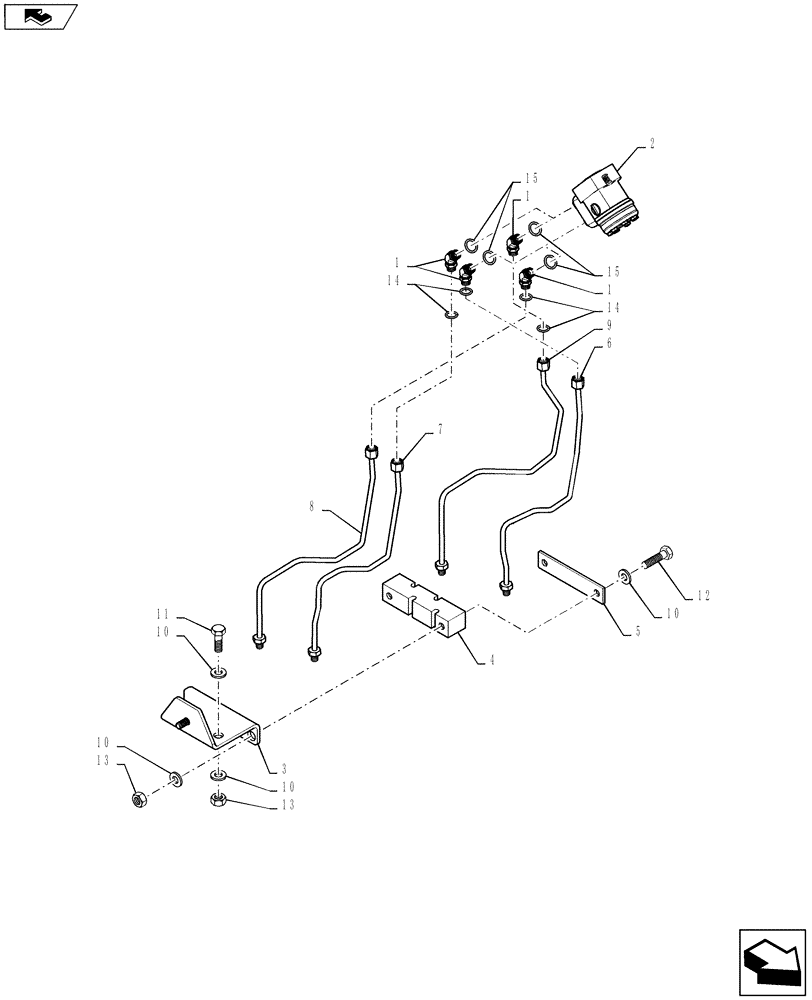 Схема запчастей Case IH STEIGER 500 - (41.200.AA[03]) - STEERING ASSY - HYDR LINES (41) - STEERING