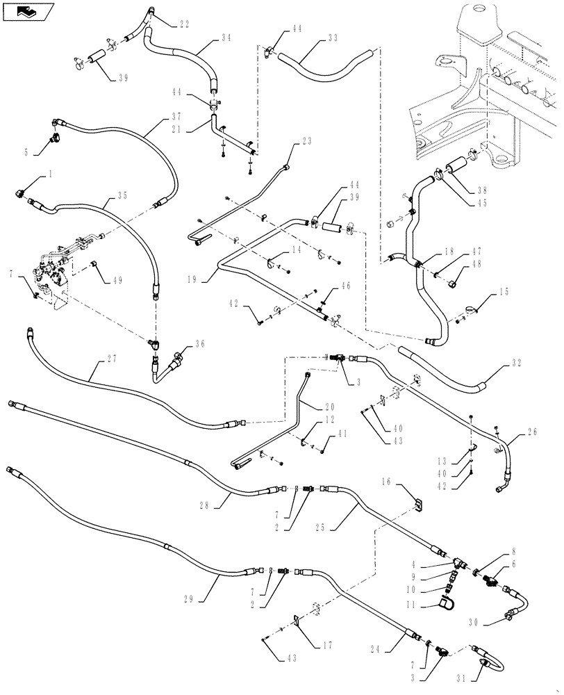 Схема запчастей Case IH STEIGER 500 - (35.733.AA[08]) - AXLE LUBRICATION - 315 / 425 AXLE SERIES - CENTER SECTION - HOMOLOGATION (35) - HYDRAULIC SYSTEMS