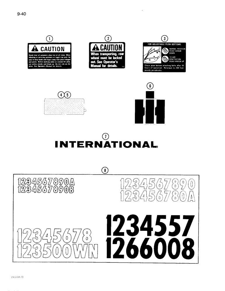 Схема запчастей Case IH 770 - (9-40) - DECALS, INTERNATIONAL 
