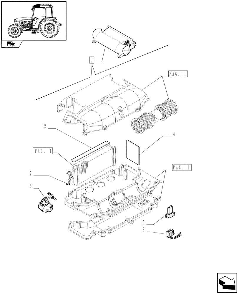 Схема запчастей Case IH FARMALL 85C - (1.92.94/ A[02]) - CAB HEATING SYSTEM - BREAKDOWN (10) - OPERATORS PLATFORM/CAB