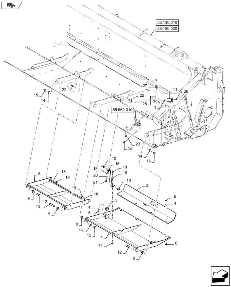 Схема запчастей Case IH 3050-25FT L - (58.130.180) - SKID PLATES, LEFT-HAND SIDE - C051 (58) - ATTACHMENTS/HEADERS