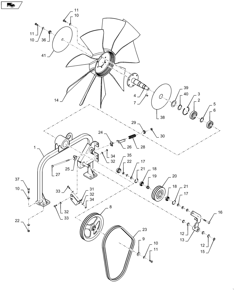 Схема запчастей Case IH 7230 - (10.414.AC[01]) - FAN DRIVE 7230 (10) - ENGINE