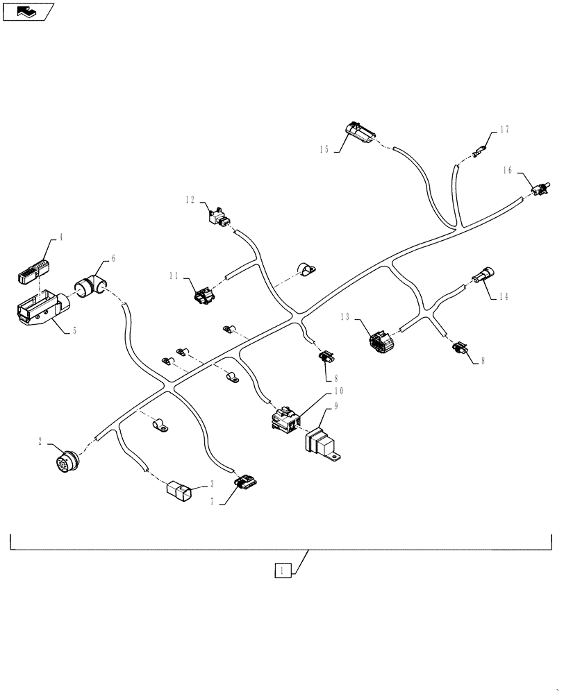 Схема запчастей Case IH STEIGER 350 - (55.100.DP[02]) - HARNESS, ENGINE, 9L - STEIGER 350 (55) - ELECTRICAL SYSTEMS