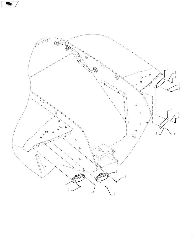 Схема запчастей Case IH STEIGER 400 - (55.404.BM[01]) - TAIL LAMP (55) - ELECTRICAL SYSTEMS