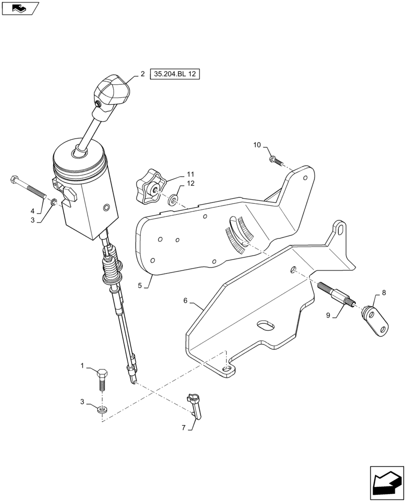 Схема запчастей Case IH MAXXUM 110 - (35.204.BL[11]) - VAR - 332563, 332560, 334560, 743900 - 2 MECHANICAL MID MOUNTED VALVES - JOYSTICK (35) - HYDRAULIC SYSTEMS
