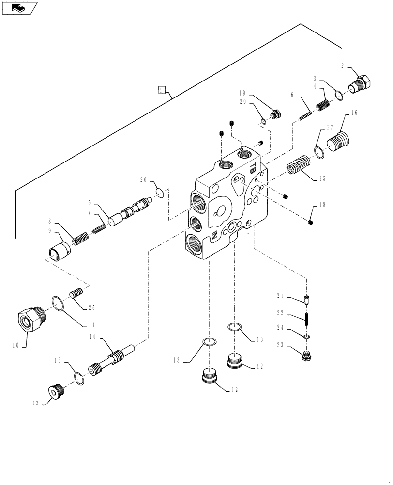 Схема запчастей Case IH STEIGER 500 - (35.204.BQ[13]) - AUXILIARY CONTROL VALVE - TRAILER BRAKE / PRIORITY (35) - HYDRAULIC SYSTEMS
