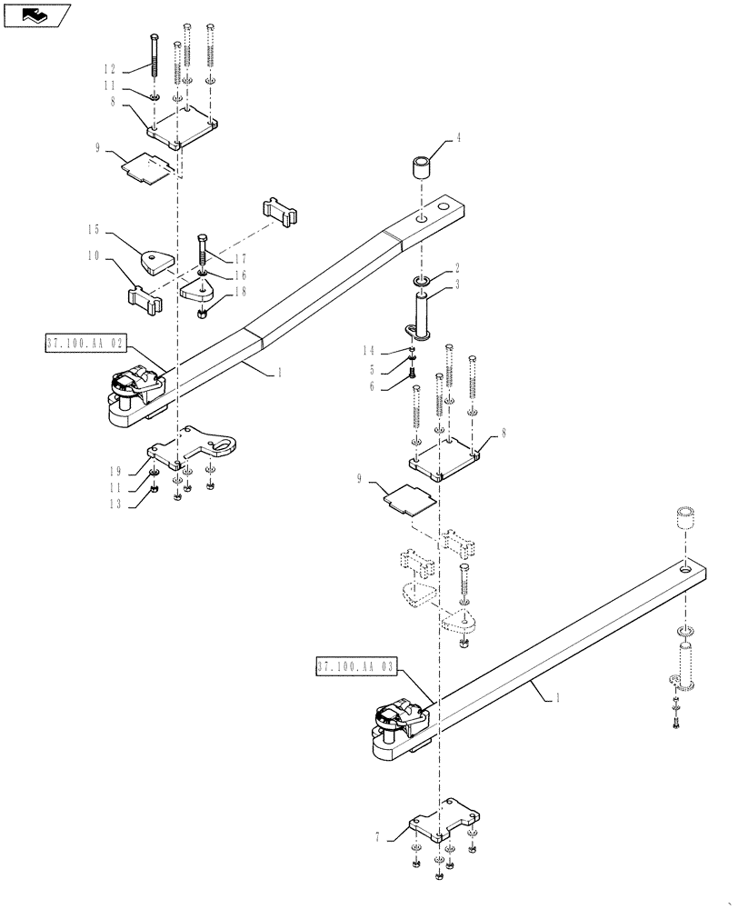 Схема запчастей Case IH STEIGER 400 - (37.100.AA[08]) - DRAWBAR - OFFSET HIGH CAPACITY W/O THREE POINT HITCH (37) - HITCHES, DRAWBARS & IMPLEMENT COUPLINGS