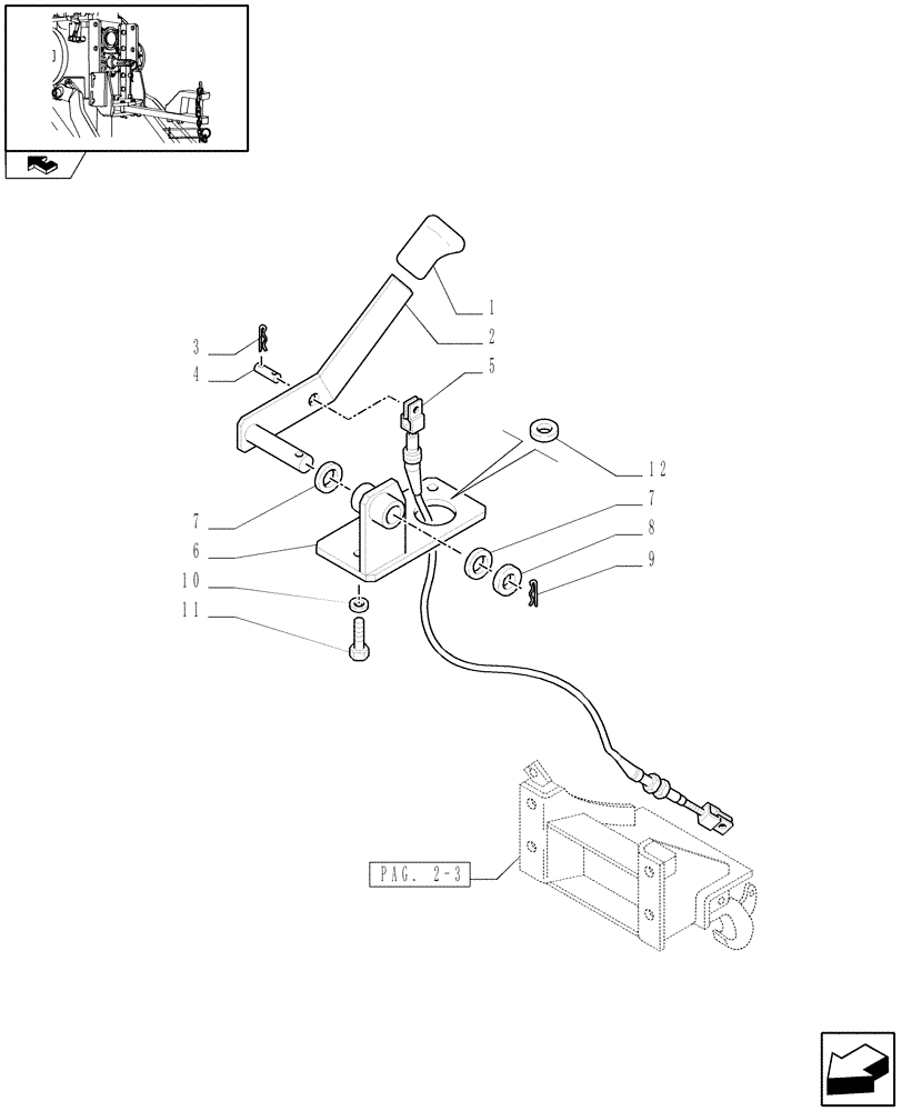 Схема запчастей Case IH FARMALL 95C - (1.89.3/11[01]) - PICK UP HITCH AND DRAW BAR - LEVER AND BRACKET (VAR.330929-331935) (09) - IMPLEMENT LIFT