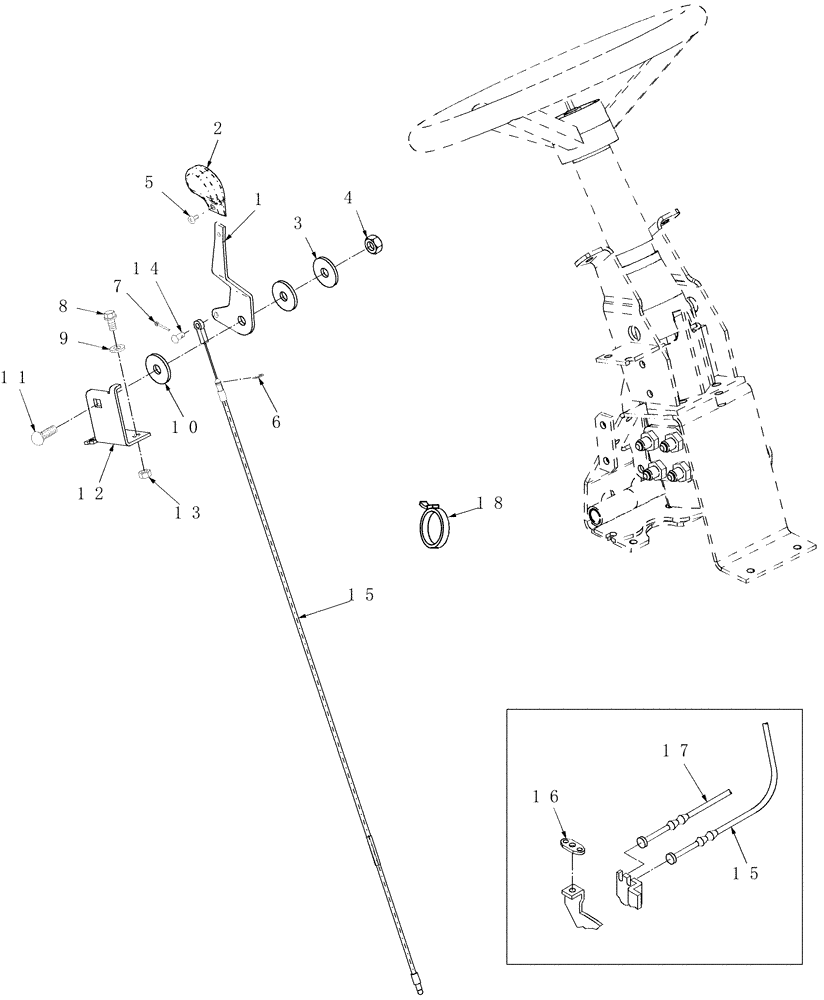 Схема запчастей Case IH DX33 - (02.06) - THROTTLE CONTROLS - HAND HST (02) - ENGINE EQUIPMENT