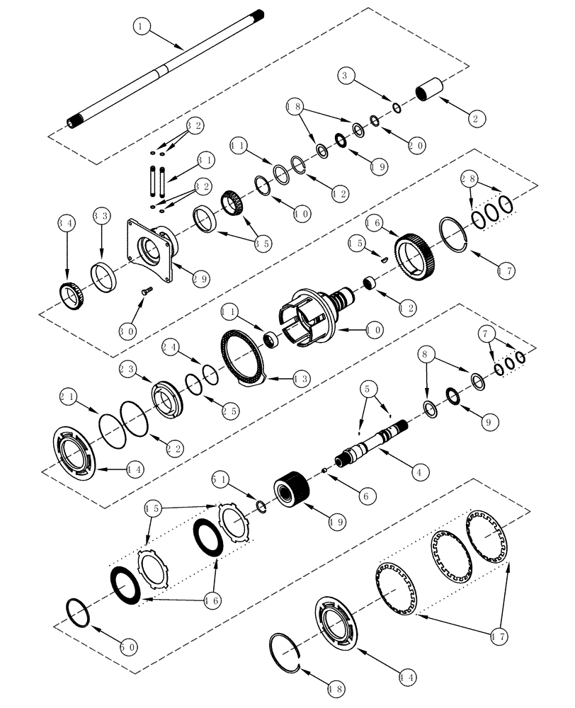 Схема запчастей Case IH MX200 - (06-37) - POWER TAKE OFF ASSEMBLY INPUT SHAFT (06) - POWER TRAIN
