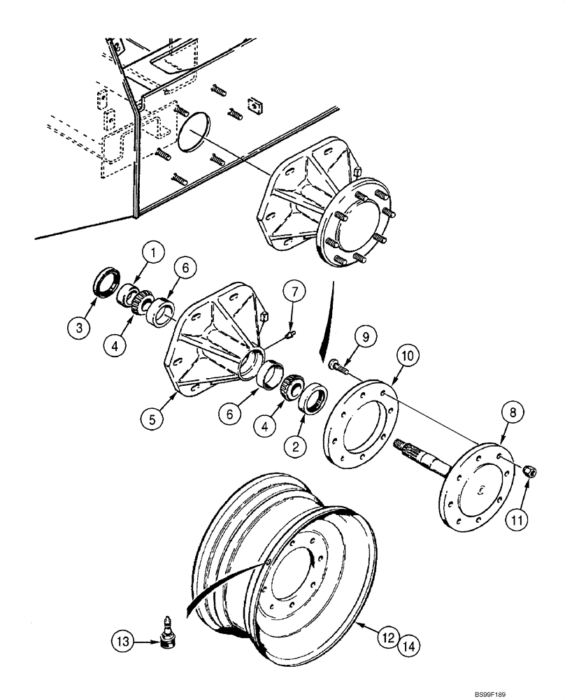Схема запчастей Case IH 1845C - (06-25) - AXLES - WHEEL, JAF0192379 - (06) - POWER TRAIN