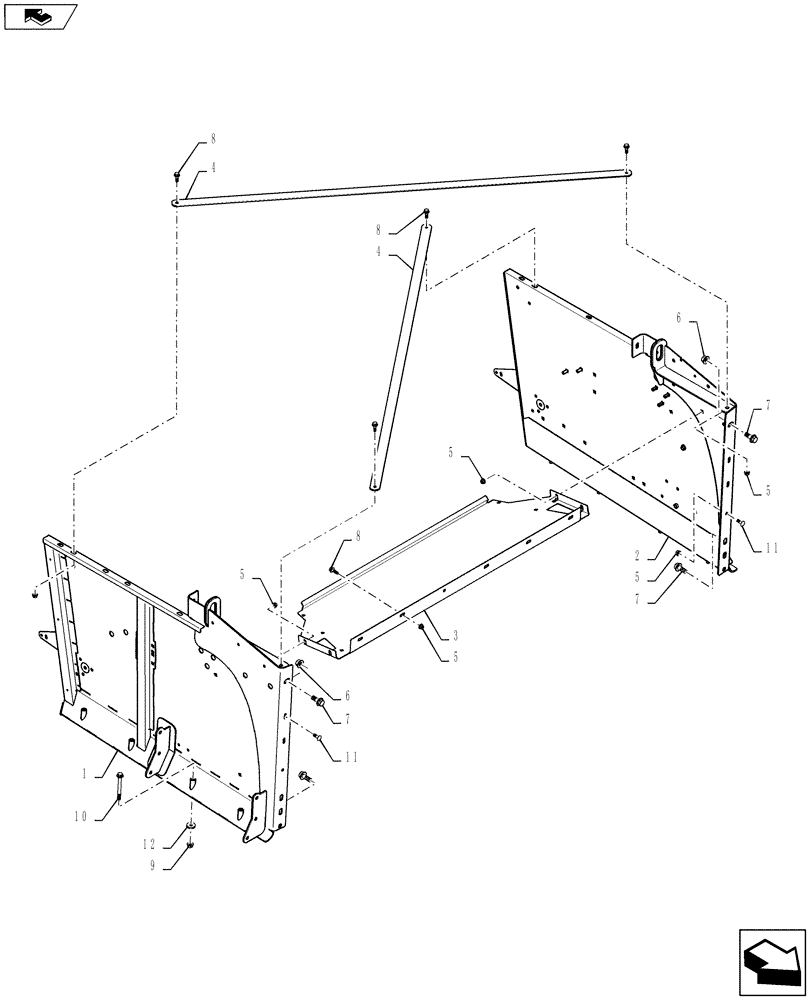 Схема запчастей Case IH 9230 - (90.116.02) - STRAW HOOD FRAME (90) - PLATFORM, CAB, BODYWORK AND DECALS