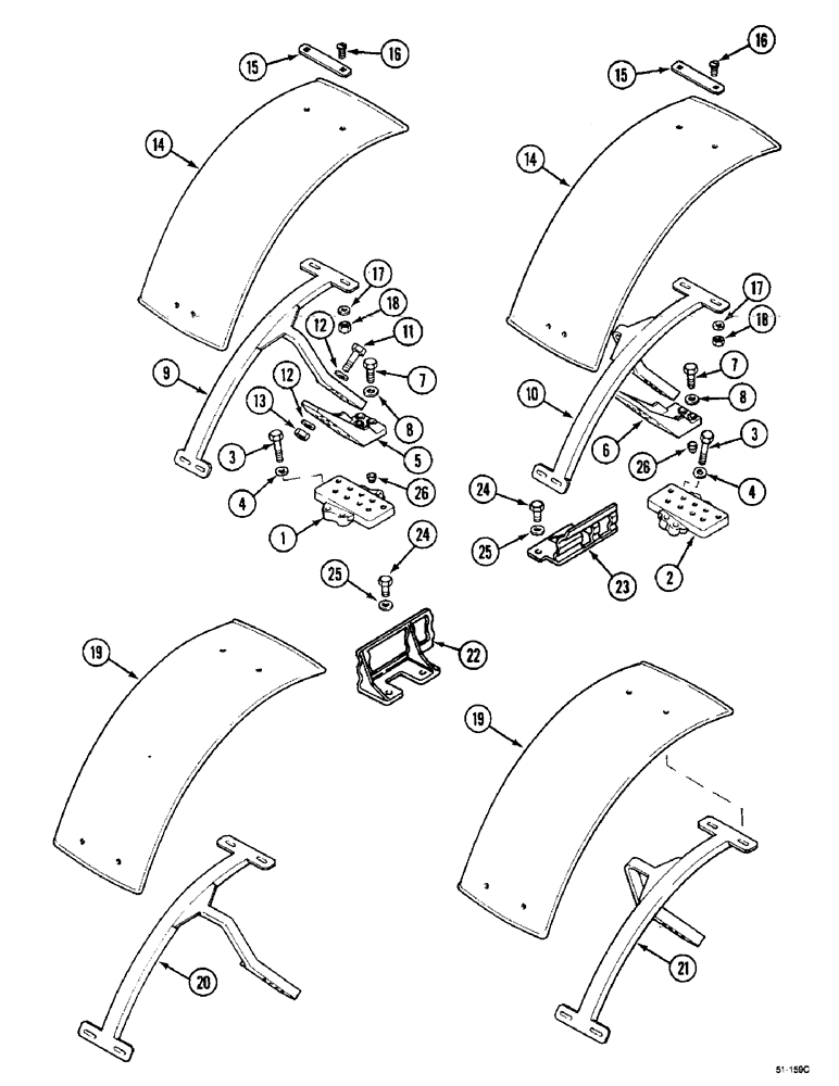 Схема запчастей Case IH 5150 - (9B-6) - FENDERS - FRONT WHEEL, ( - JJF1026169), MFD TRACTORS (09) - CHASSIS/ATTACHMENTS