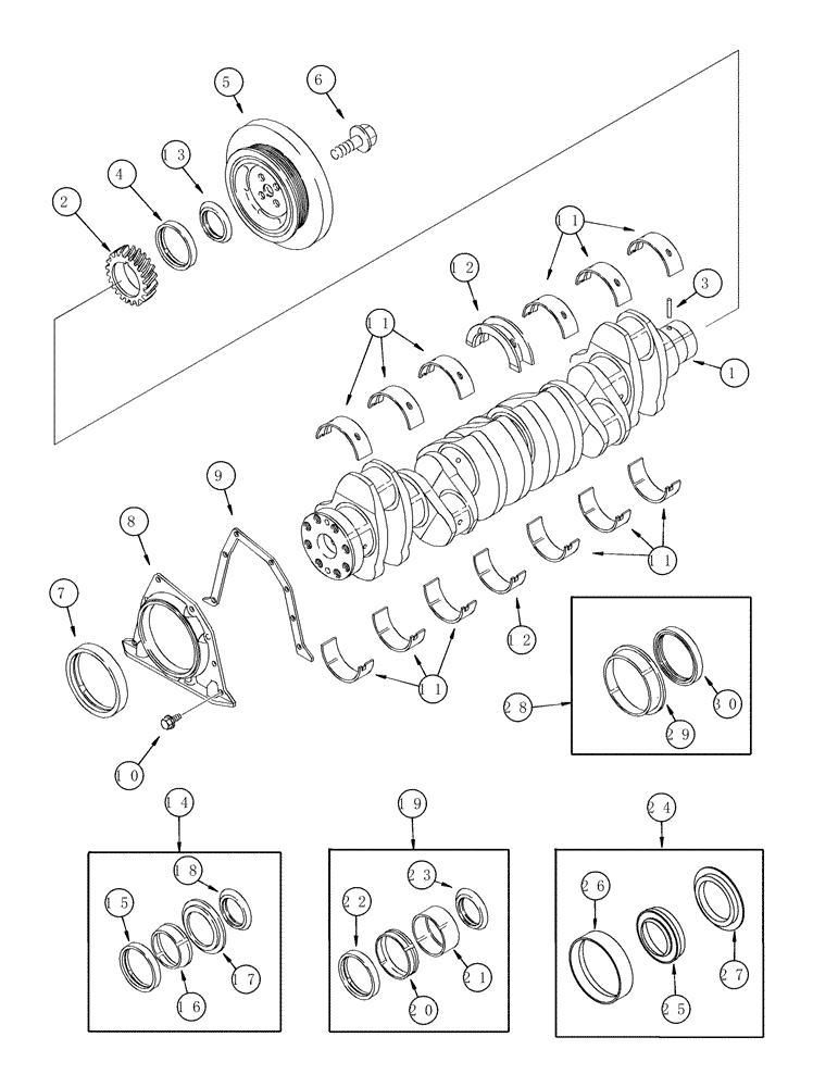 Схема запчастей Case IH MX210 - (02-40) - CRANKSHAFT (02) - ENGINE
