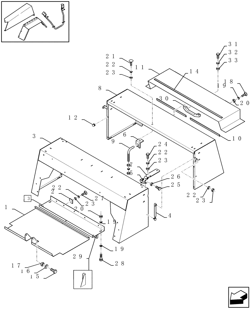 Схема запчастей Case IH LBX331P - (08.004[01]) - KNOTTER SHIELDS (08) - SHEET METAL/DECALS