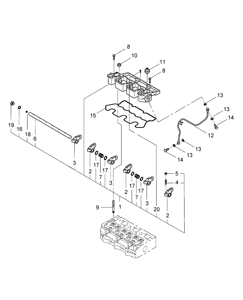 Схема запчастей Case IH DX29 - (01.06) - ROCKER ARM (01) - ENGINE