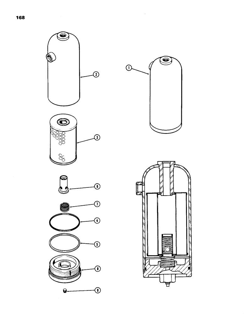 Схема запчастей Case IH 770 - (168) - A69766 HYDRAULIC OIL FILTER, POWER SHIFT (06) - POWER TRAIN