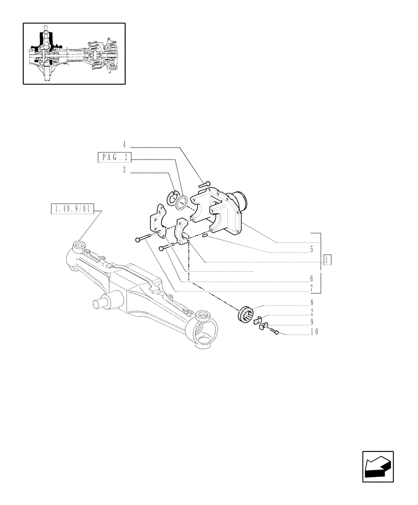 Схема запчастей Case IH MXM140 - (1.40.9/05[01]) - (VAR.519-520) CLASS 4 4WD FRONT AXLE WITH SUSPENSIONS AND "TERRALOCK" - SUPPORT (04) - FRONT AXLE & STEERING