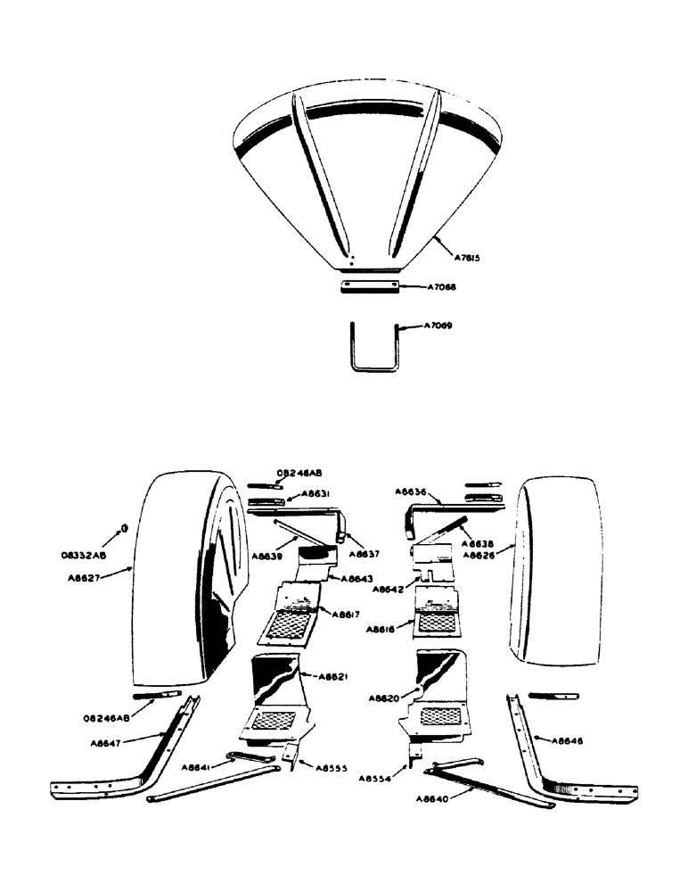 Схема запчастей Case IH 400-SERIES - (144) - FENDERS, FOR ALL BUT ORCHARD MODELS (09) - CHASSIS