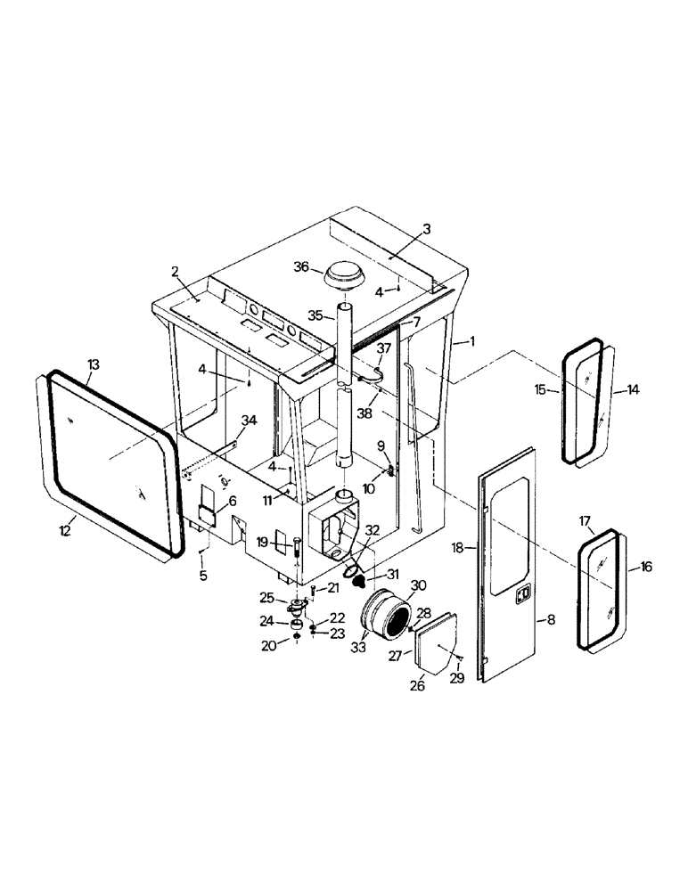 Схема запчастей Case IH KS-280 - (01-01) - CAB (10) - CAB