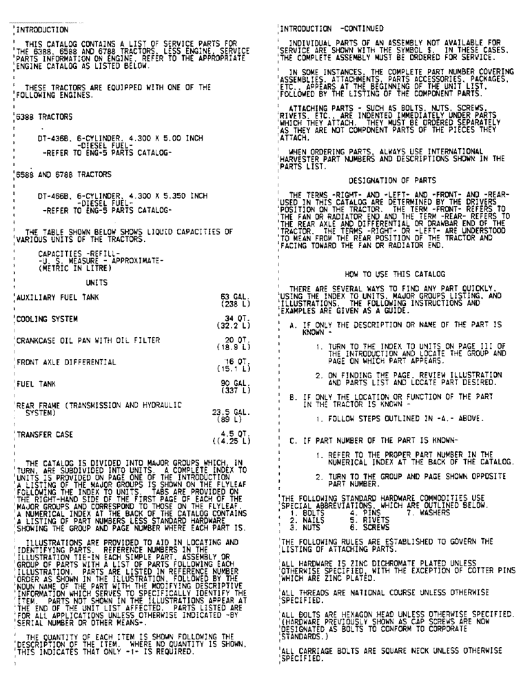 Схема запчастей Case IH 6588 - (00-05) - INTRODUCTION - FLUID CAPACITIES (00) - GENERAL