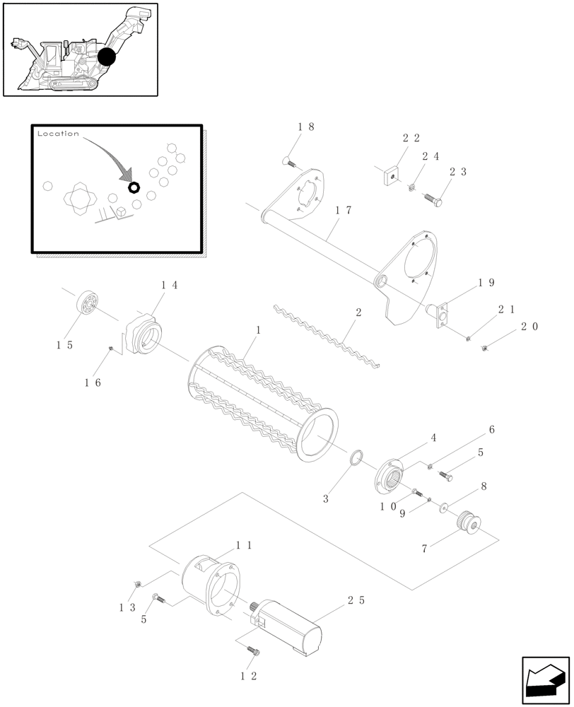 Схема запчастей Case IH A4000 - (A05.05[01]) - TOP ROLLER (LH DRIVE) Mainframe & Functioning Components