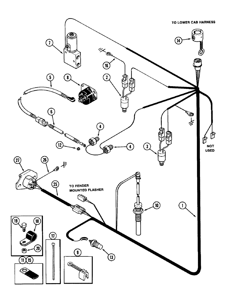 Схема запчастей Case IH 1896 - (4-060) - TRANSMISSION HARNESS (04) - ELECTRICAL SYSTEMS