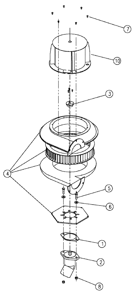 Схема запчастей Case IH 810 - (01-021) - FAN GROUP, 6" CW Basic Unit