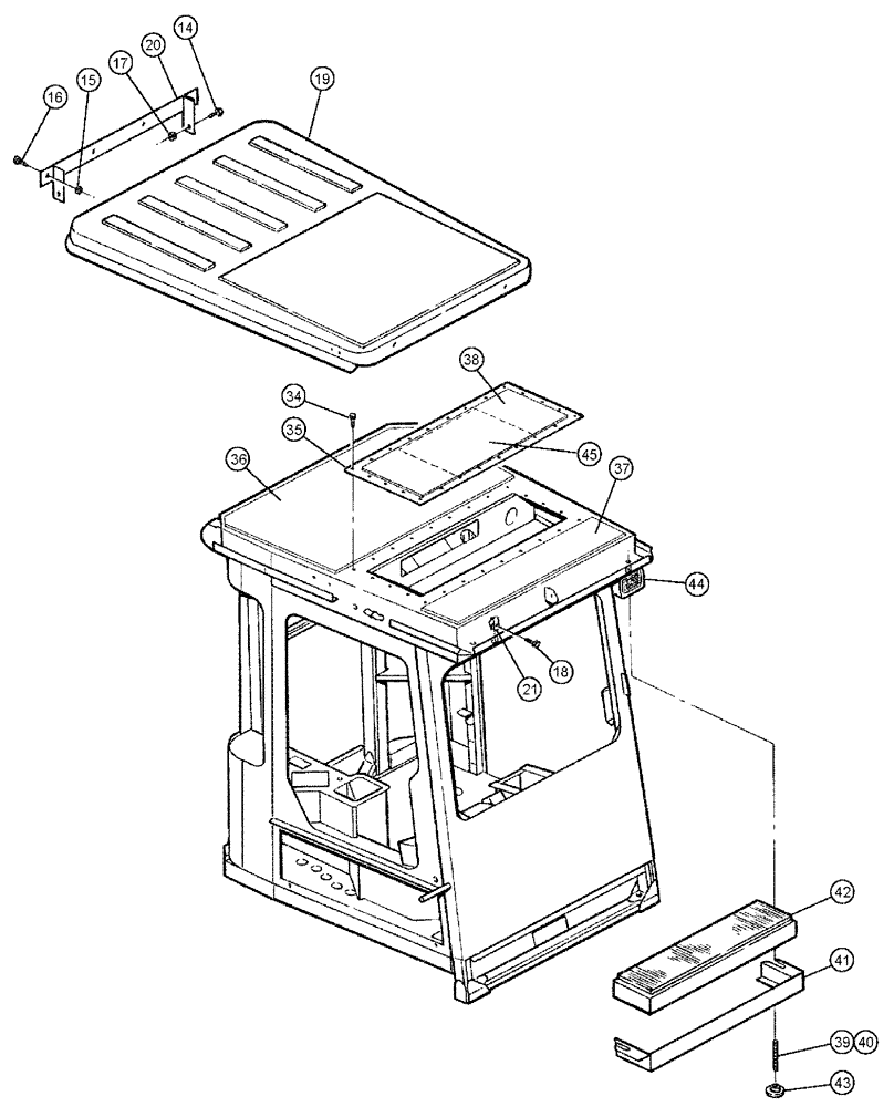 Схема запчастей Case IH SPX3310 - (02-001) - ROOF Cab Exterior