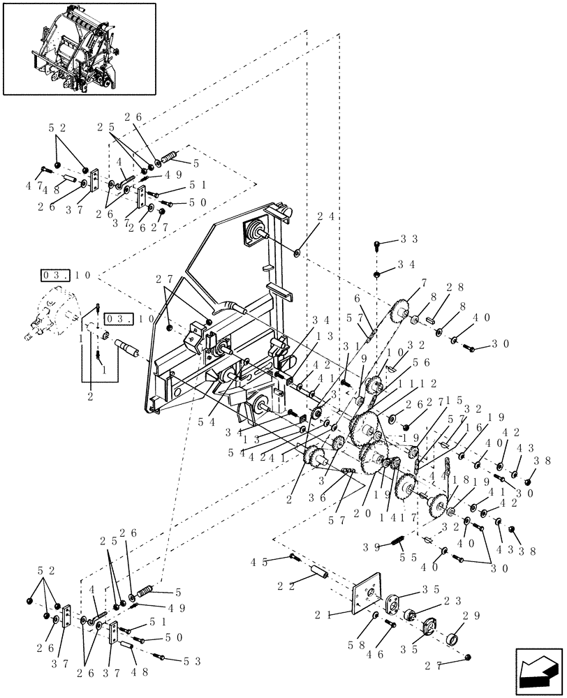 Схема запчастей Case IH RBX443 - (12.25) - MAIN DRIVES (12) - MAIN FRAME