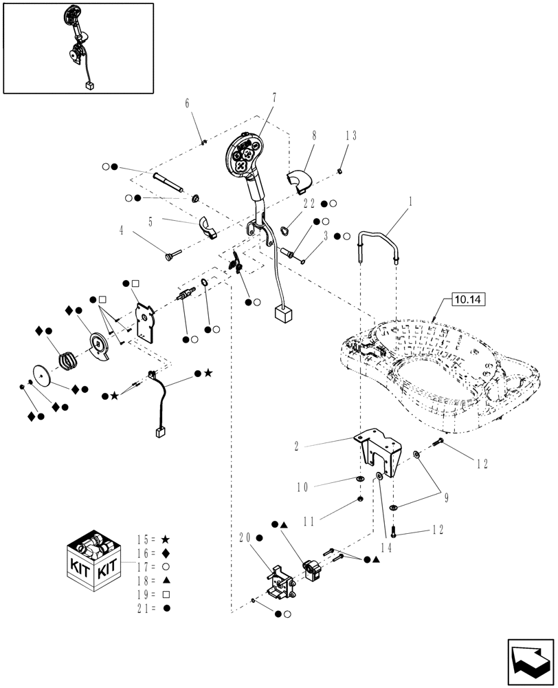 Схема запчастей Case IH WD1903 - (10.26) - MULTI-FUNCTION HANDLE (10) - CAB
