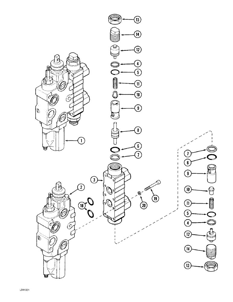 Схема запчастей Case IH 9330 - (8-070) - LOAD CHECK REMOTE CONTROL VALVE ASSEMBLY, IF EQUIPPED (08) - HYDRAULICS
