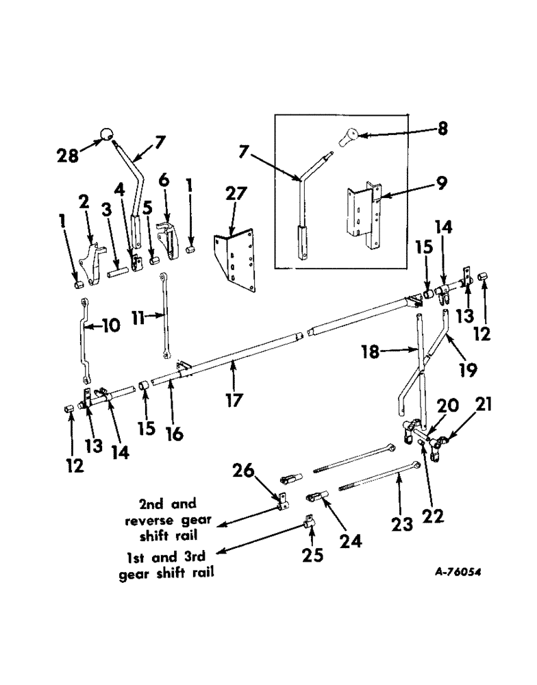 Схема запчастей Case IH 503 - (135) - TRANSMISSION GEAR SHIFT CONTROL (21) - TRANSMISSION