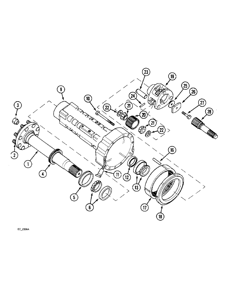 Схема запчастей Case IH 3230 - (6-050) - REAR AXLE AND CARRIER (06) - POWER TRAIN
