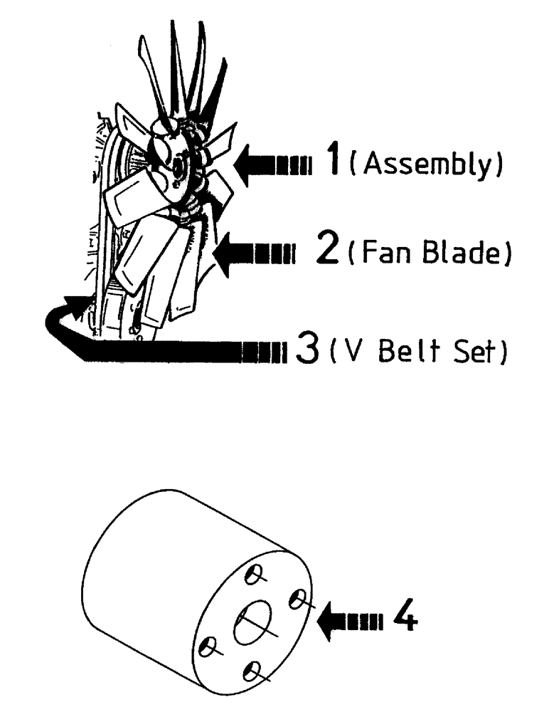 Схема запчастей Case IH 7700 - (C02-04) - COOLING FAN AND DRIVE BELT, 6CT Engine & Engine Attachments
