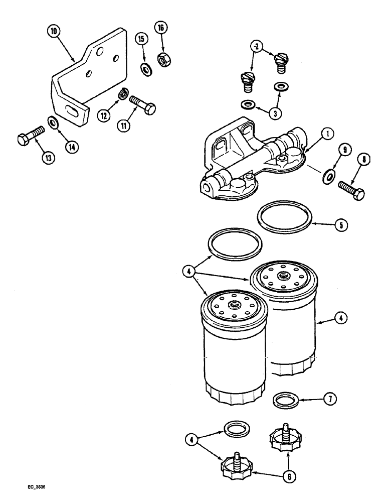Схема запчастей Case IH 3230 - (3-002) - FUEL FILTER, (3230) (03) - FUEL SYSTEM