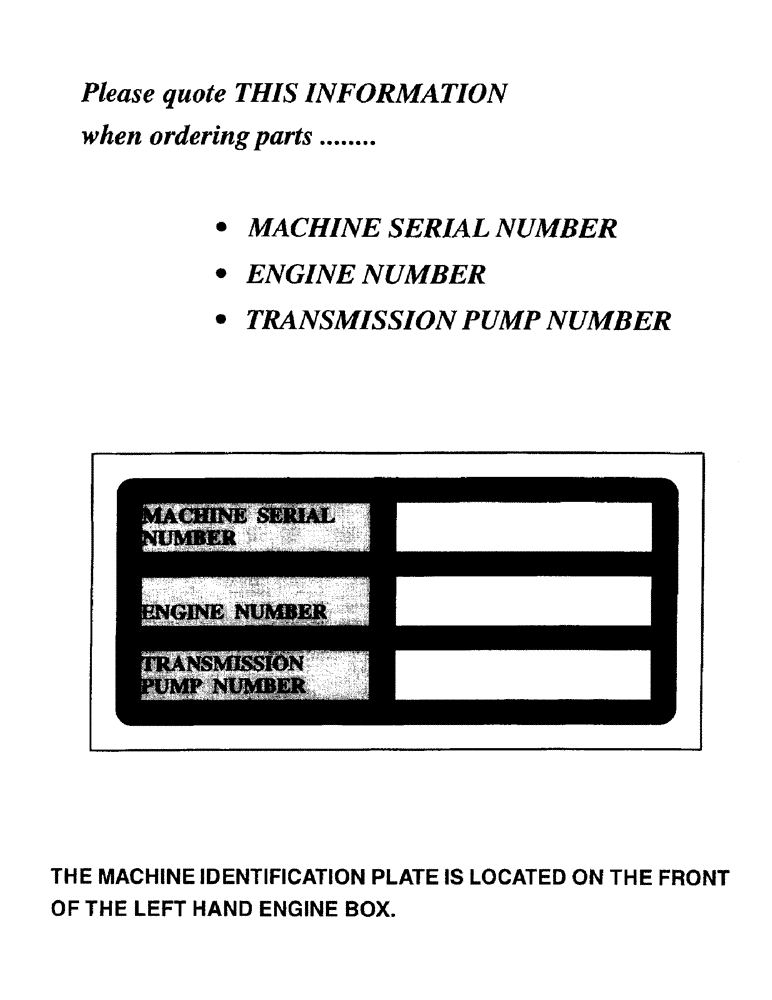 Схема запчастей Case IH AUSTOFT - (A00-03) - MACHINE IDENTIFICATION PLATE (00) - GENERAL