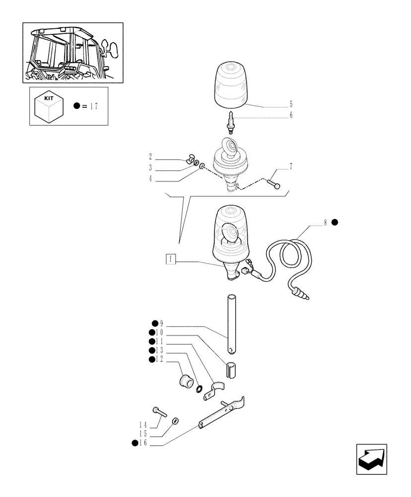 Схема запчастей Case IH JX1080U - (1.92.762) - (VAR.762) ROTARY BEACON (10) - OPERATORS PLATFORM/CAB