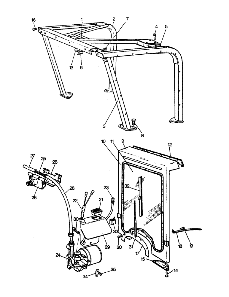 Схема запчастей Case IH 1212 - (L58) - CHASSIS, DB WEATHERFRAME AND WINDSCREEN - ALL MODELS (12) - CHASSIS