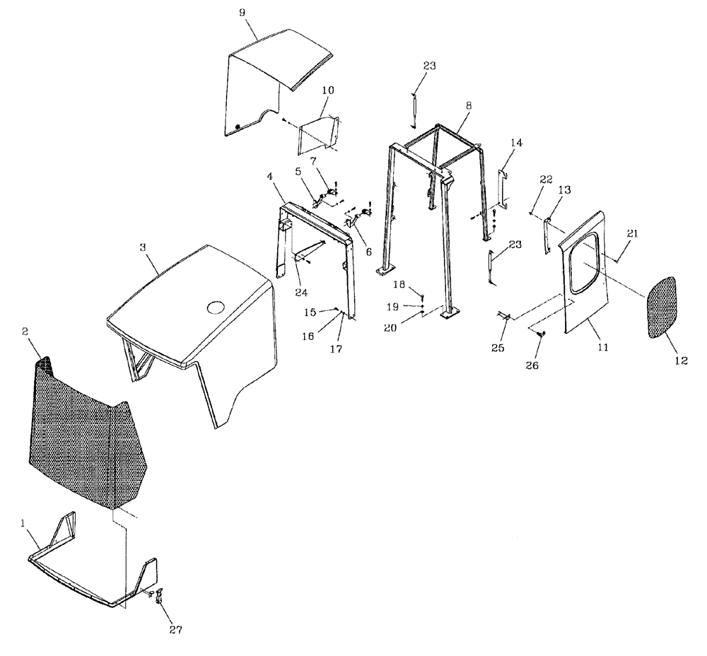 Схема запчастей Case IH AUSTOFT - (A01[03]) - HOOD Mainframe & Functioning Components