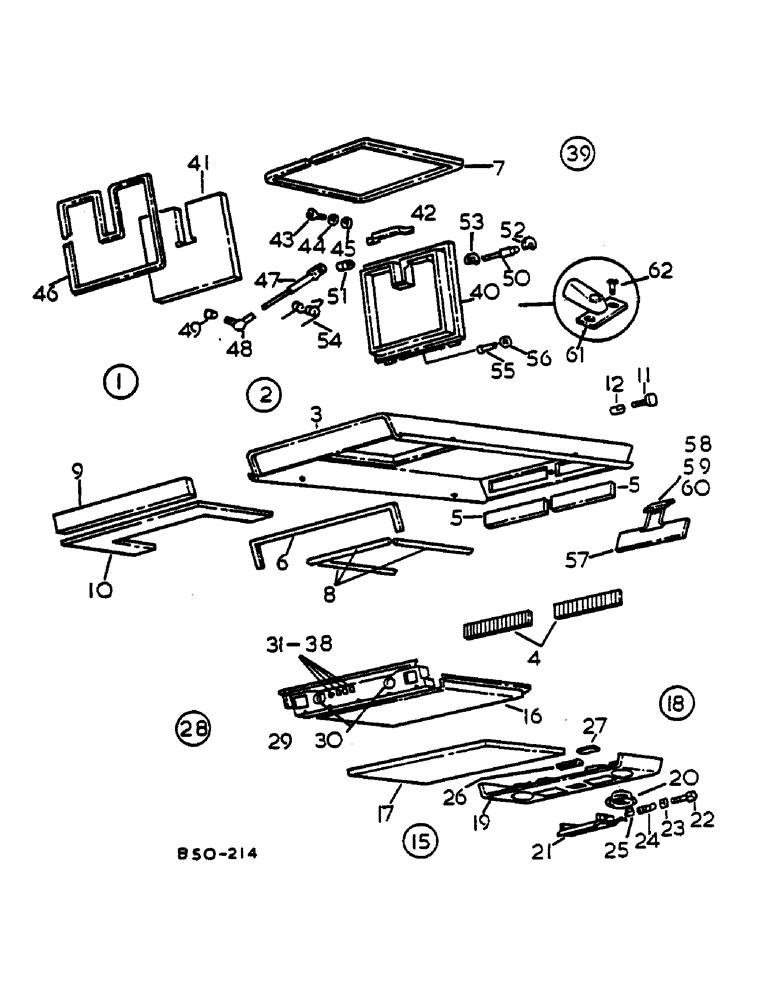 Схема запчастей Case IH 485 - (A18-3) - OUTER ROOF PANEL - SUPER DE-LUXE CAB (05) - SUPERSTRUCTURE