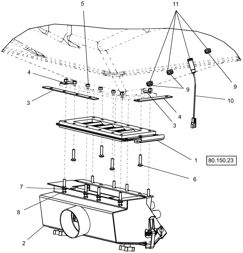 Схема запчастей Case IH 1250 - (80.150.22) - BULK FILL - INDUCTOR BOX AND SENSOR AND PLUG (80) - CROP STORAGE/UNLOADING
