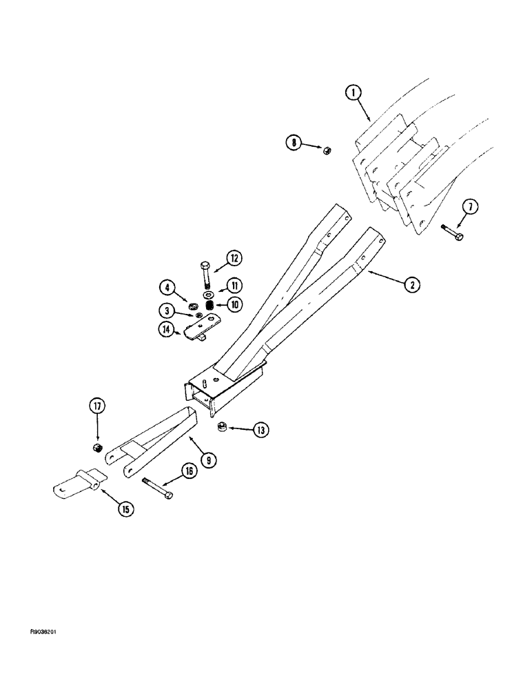 Схема запчастей Case IH 184 - (9-34) - TANK HITCH, WITHOUT ASSIST WHEEL 