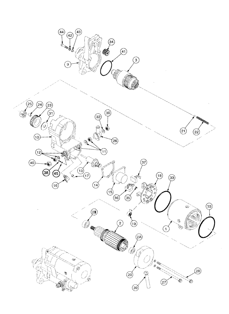 Схема запчастей Case IH CPX620 - (04-24) - STARTER ASSY - BSN Y6T011501 (06) - ELECTRICAL SYSTEMS
