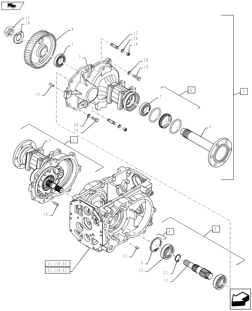 Схема запчастей Case IH FARMALL 40B - (27.100.02) - REAR AXLE (27) - REAR AXLE SYSTEM