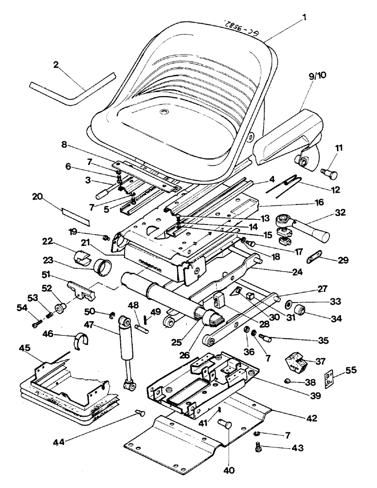 Схема запчастей Case IH 844S - (13-64) - SEAT (05) - SUPERSTRUCTURE