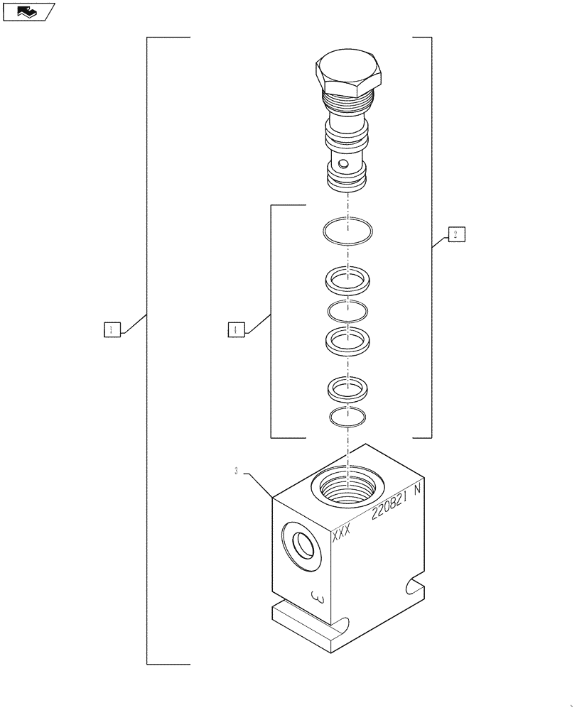 Схема запчастей Case IH 4420 - (06-044) - CHECK VALVE Hydraulic Plumbing